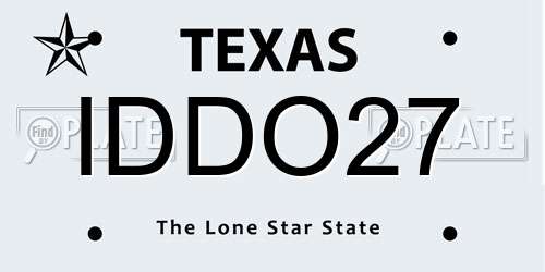 IDDO27 Texas License Plate