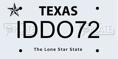 IDDO72 Texas License Plate