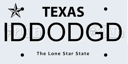 IDDODGD Texas License Plate
