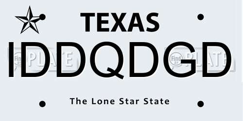 IDDQDGD Texas License Plate