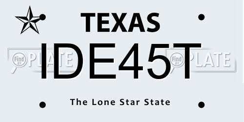 IDE45T Texas License Plate