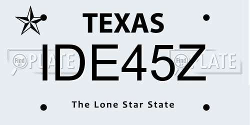 IDE45Z Texas License Plate
