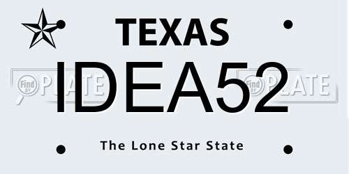 IDEA52 Texas License Plate