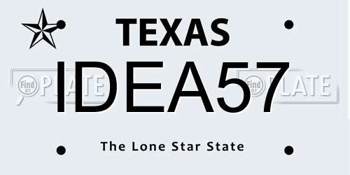 IDEA57 Texas License Plate