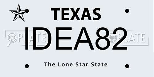 IDEA82 Texas License Plate