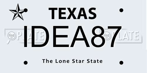IDEA87 Texas License Plate