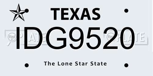 IDG9520 Texas License Plate