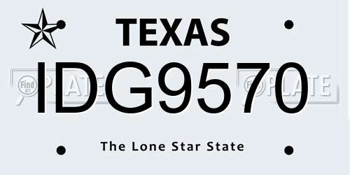 IDG9570 Texas License Plate