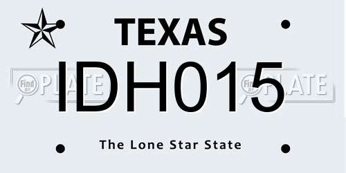 IDH015 Texas License Plate