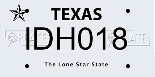 IDH018 Texas License Plate