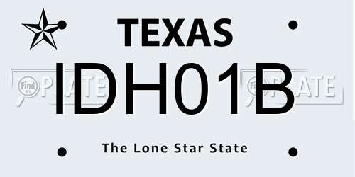 IDH01B Texas License Plate