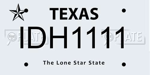 IDH1111 Texas License Plate
