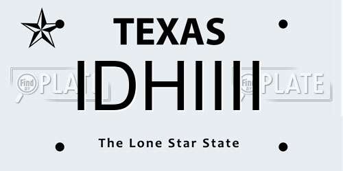 IDHIIII Texas License Plate