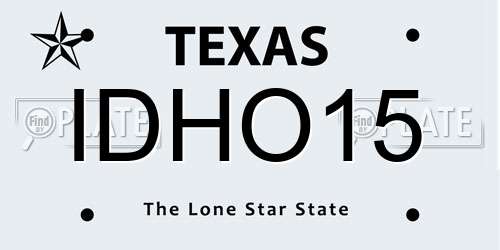 IDHO15 Texas License Plate