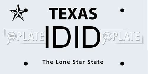IDID Texas License Plate