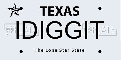 IDIGGIT Texas License Plate