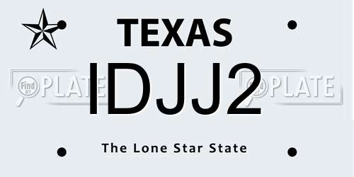 IDJJ2 Texas License Plate