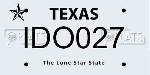 IDO027 Texas License Plate
