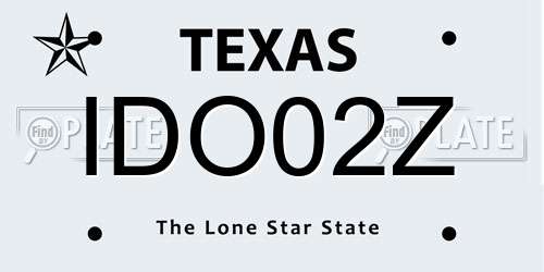 IDO02Z Texas License Plate