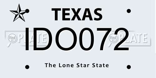 IDO072 Texas License Plate