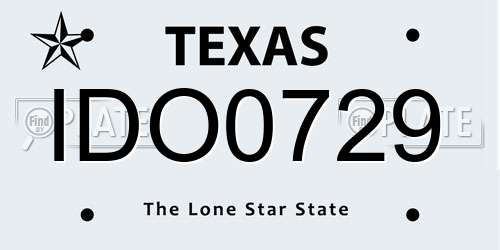 IDO0729 Texas License Plate