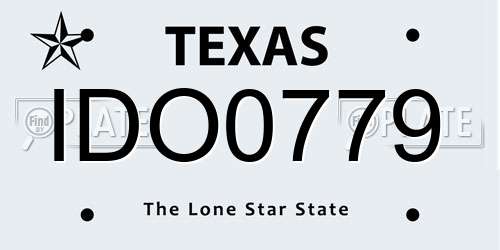 IDO0779 Texas License Plate