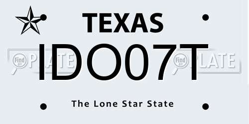 IDO07T Texas License Plate
