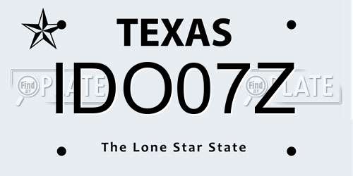 IDO07Z Texas License Plate