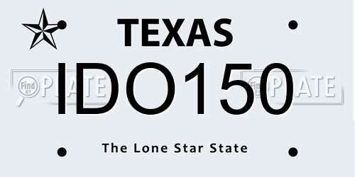IDO150 Texas License Plate
