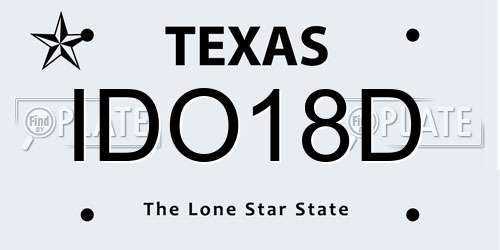 IDO18D Texas License Plate