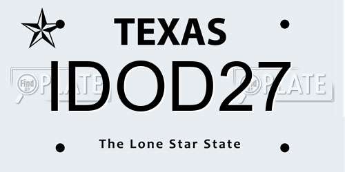 IDOD27 Texas License Plate