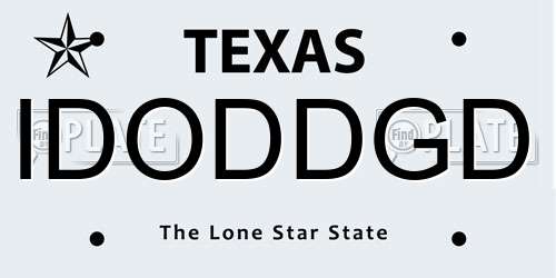 IDODDGD Texas License Plate