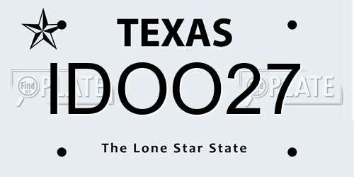 IDOO27 Texas License Plate
