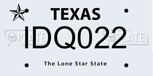 IDQ022 Texas License Plate