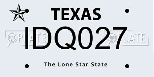 IDQ027 Texas License Plate