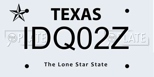 IDQ02Z Texas License Plate