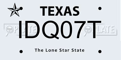 IDQ07T Texas License Plate