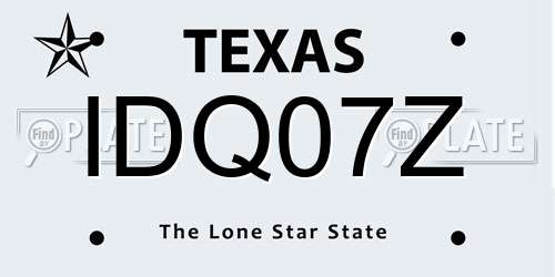 IDQ07Z Texas License Plate