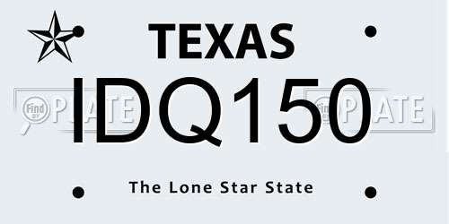 IDQ150 Texas License Plate