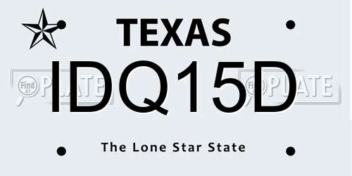 IDQ15D Texas License Plate