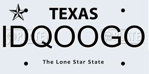 IDQOOGO Texas License Plate