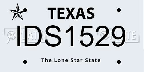 IDS1529 Texas License Plate