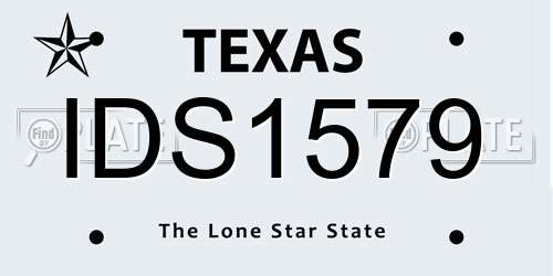 IDS1579 Texas License Plate