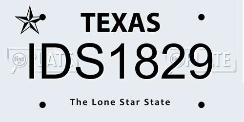 IDS1829 Texas License Plate