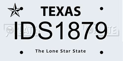 IDS1879 Texas License Plate