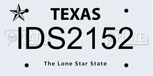 IDS2152 Texas License Plate
