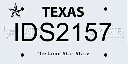 IDS2157 Texas License Plate