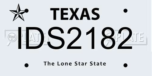 IDS2182 Texas License Plate