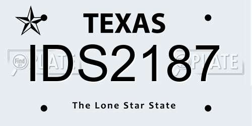 IDS2187 Texas License Plate