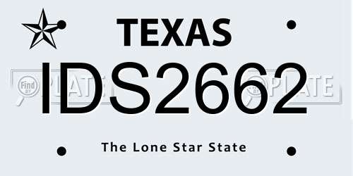 IDS2662 Texas License Plate